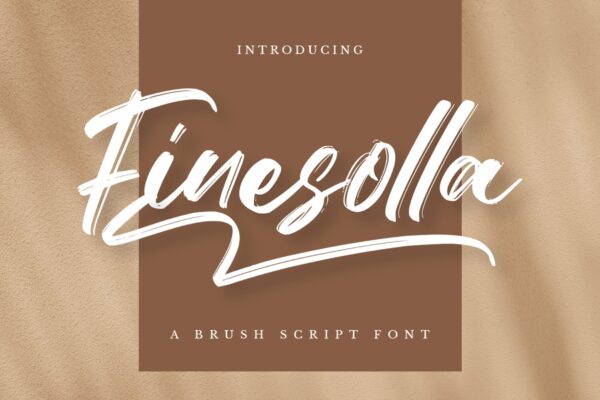 炫酷品牌海报徽标logo设计手写画笔字体素材 Finesolla – Brush Font