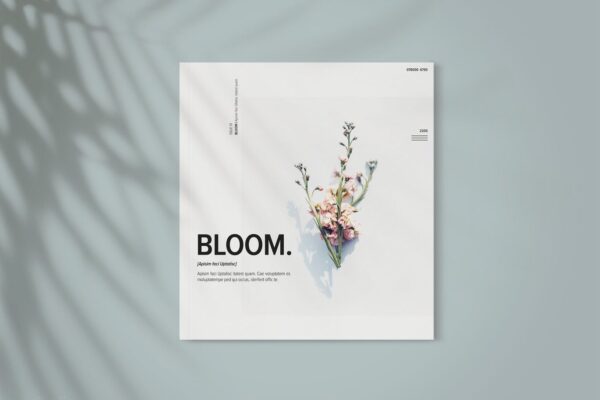 简约优雅画册杂志设计INDD模板素材 Magazine Template Bloom