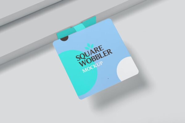 方形摇摆器公司促销印刷品设计贴图样机 Square Wobbler Mockups