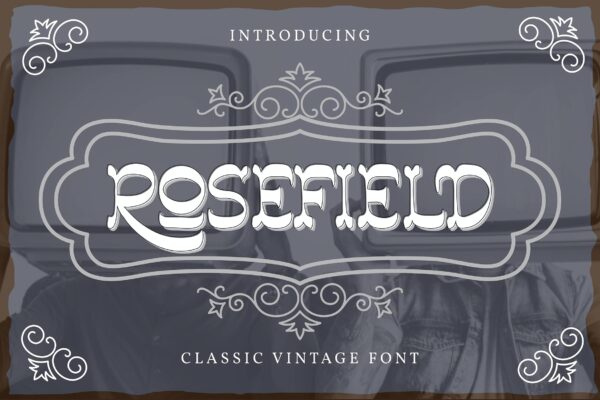 复古书法风格海报贺卡邀请函设计无衬线英文字体素材 Rosefield Classic Vintage Font