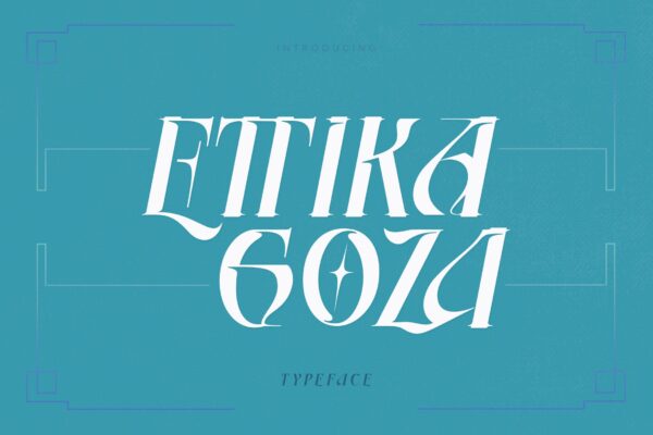 现代优雅婚礼标识徽标logo设计衬线英文字体素材 Ettika Goza