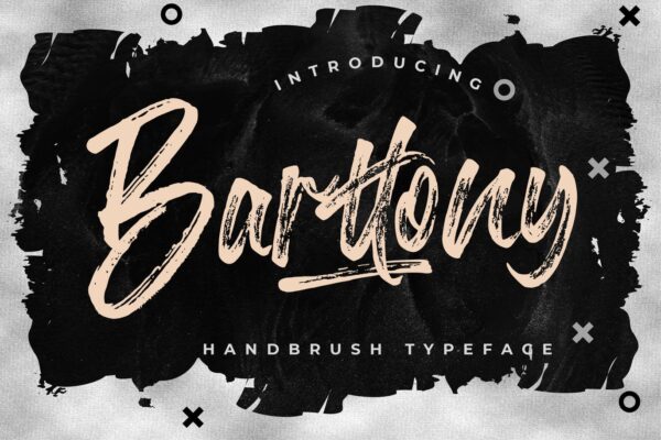时尚复古品牌标题徽标Logo设计手写毛笔英文字体素材 Barttony Handbrush Typeface