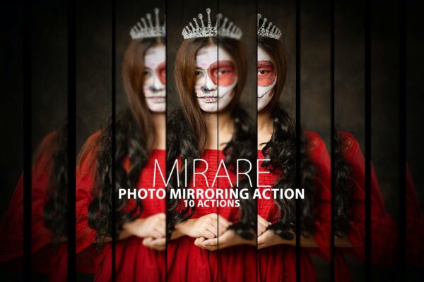 10个潮流照片镜像处理特效PS动作动作模板 Mirare Photo Mirroring Action Set【第1061期】