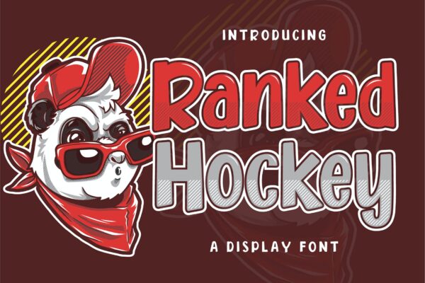 时尚摄影标签徽标logo设计手写英文显示字体素材 Ranked Hockey – Handcraft Display Font