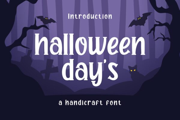 时尚卡通品牌包装徽标logo设计衬线英文字体素材 Halloween Day s – Handcraft Display Font