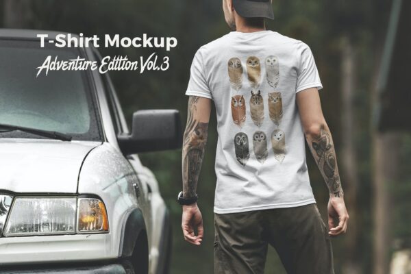 6个男士半袖T恤印花图案设计PS贴图样机模板 T-Shirt Mockup Alpine Edition Vol. 1