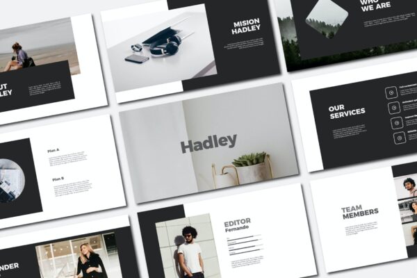 现代商务策划提报演示文稿设计素材模版 Hadley Bundle Presentation