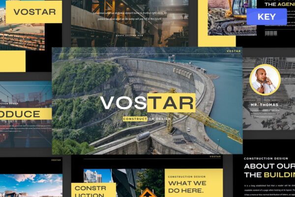 潮流黑色系多用途图文排版设计Keynote模板 Vostar – Keynote Presentation Template