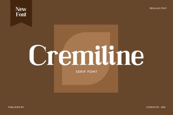 现代复古杂志海报标题Logo设计衬线英文字体下载 Cremiline Serif Font