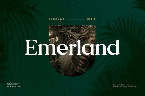优雅复古海报标题Logo设计衬线英文字体素材 Emerland Serif Font