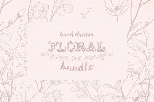 500款花卉手绘插画无缝隙图案设计素材 Floral Bundle ~ New Items Added