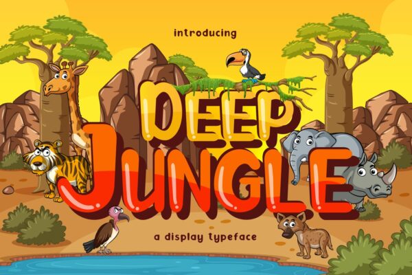 精美卡通品牌徽标Logo设计手写英文字体素材 Deep Jungle Display Font