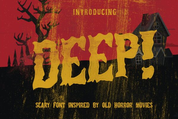 恐怖海报标题徽标Logo装饰英文字体下载 Deep Horror Font