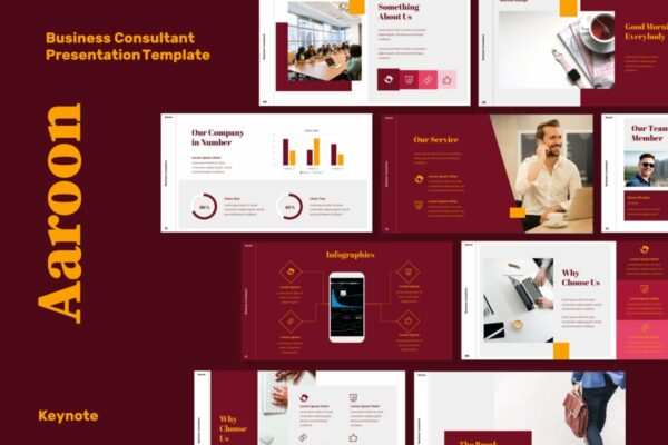 现代独特业务顾问演示文稿主题演讲设计ppt+Keynote模板 Business Consultant Powerpoint+Keynote Template