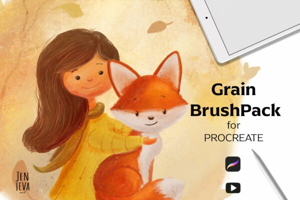27个时尚噪点颗粒线条艺术绘画iPad Procreate笔刷素材 Procreate Grain Brushes