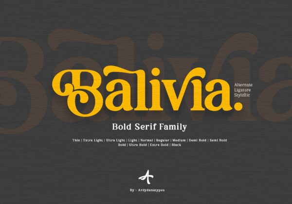现代优雅海报标题徽标Logo衬线粗体英文字体素材 Balivia – Bold Serif Family