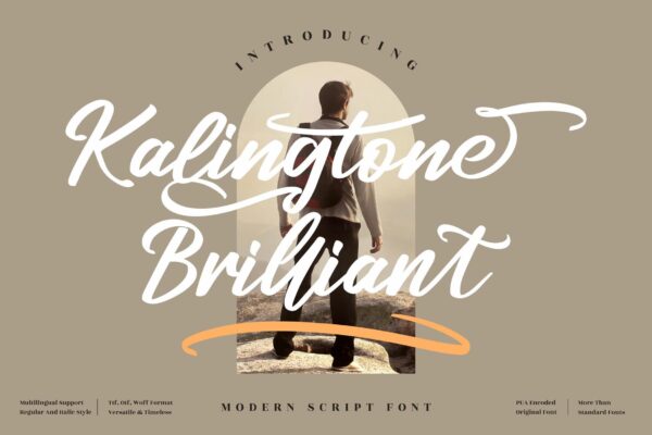 现代海报社交媒体项目设计衬线英文字体素材 Kalingtone Brilliant Script LS
