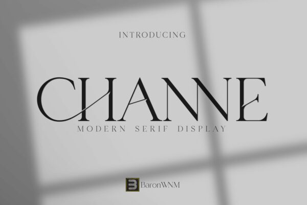 现代优雅杂志标题Logo设计衬线英文字体素材 Channe Font