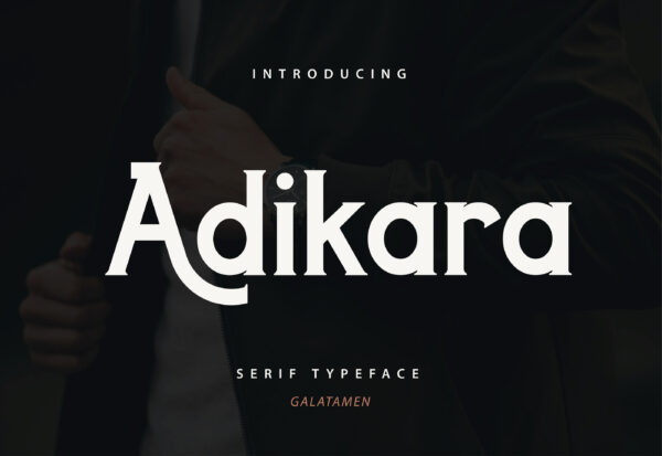 现代奢华品牌Logo海报标题设计衬线英文字体素材 Adikara Font