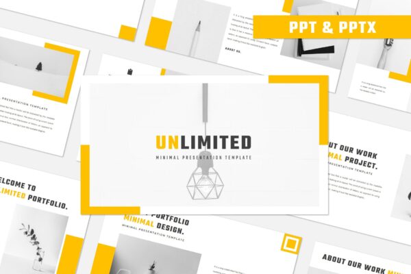 现代简约商务策划提报演示文稿幻灯片设计模版 UNLIMITED Powerpoint Template