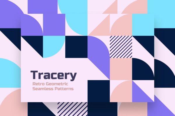 10个复古几何图形无缝隙图案矢量设计素材 Geometric Tracery Seamless Patterns