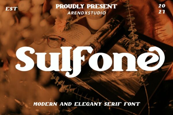 现代优雅海报徽章徽标logo设计衬线英文字体素材 Sulfone – Modern And Elegant Serif Font