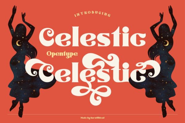 复古波西米亚风海报标牌社交媒体设计衬线英文字体素材 Celestic