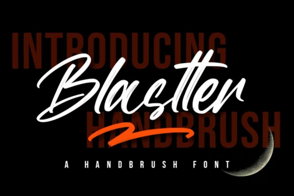 现代时尚标题徽标logo设计手写书法英文字体素材 Blastter – Brush Font