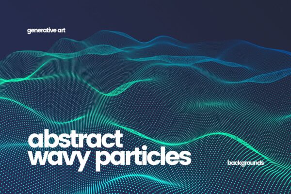 10个抽象粒子波浪背景海报底纹图片素材 Wavy Particles Backgrounds
