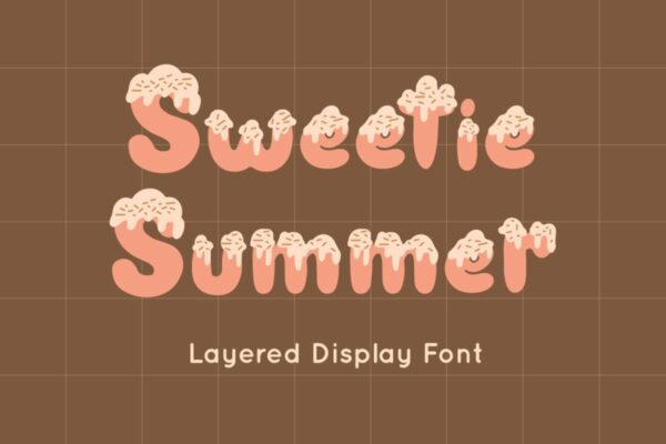 可爱风品牌标题徽标logo设计无衬线英文字体素材 Sweetie Summer – Display Font