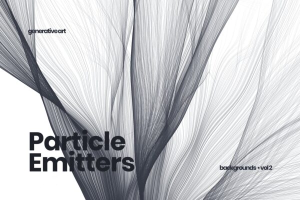 10个黑白粒子发射器波浪线纹理背景图片设计素材 Black and White Particle Emitters Backgrounds