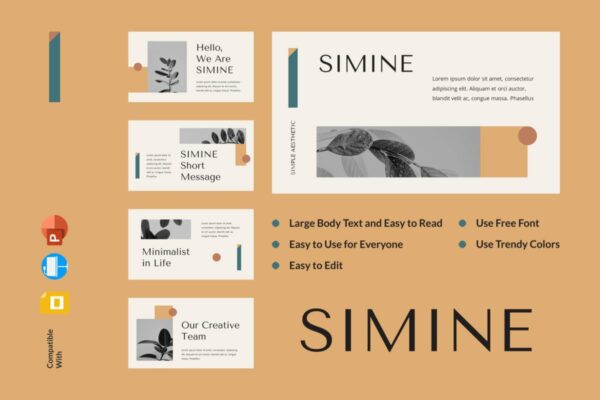 时尚简约美学作品集演示文稿设计ppt+keynote模板 SIMINE – Simple Aesthetic Presentation Template