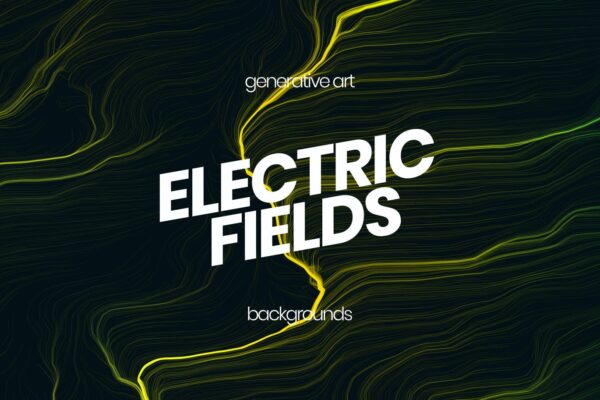 10款抽象多彩闪电线条海报设计背景图片素材 Electric Fields Backgrounds