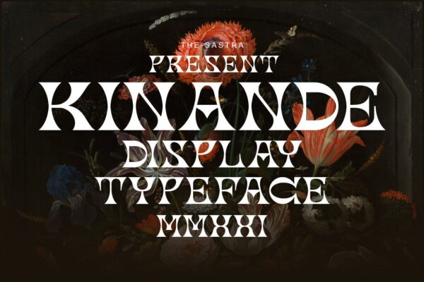 时尚逆反差徽标Logo海报标题设计衬线英文字体素材 Kinande Display Typeface【第1286期】