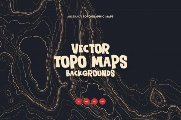 10款抽象地形图线条背景矢量设计素材 Topographic Map Backgrounds
