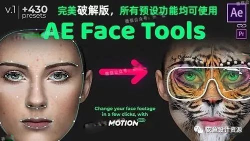 500+潮流人脸换脸素材AE模板 AE Face Tools V4.1【第261期】