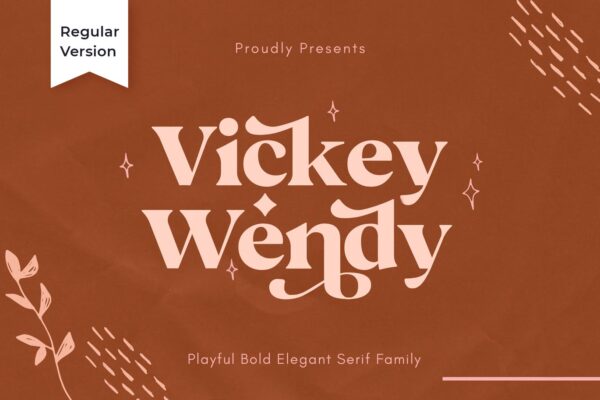 现代极简复古品牌Logo杂志海报标题设计衬线英文字体素材 Vicky Regular – Modern Vintage Typeface