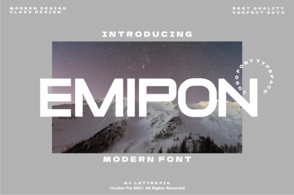 时尚海报标题徽标Logo设计无衬线英文字体素材 Emipon Font