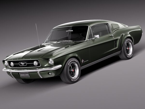 复古1967福特野马汽车外观设计3D模型素材 Ford Mustang Fastback 1967 3D Model