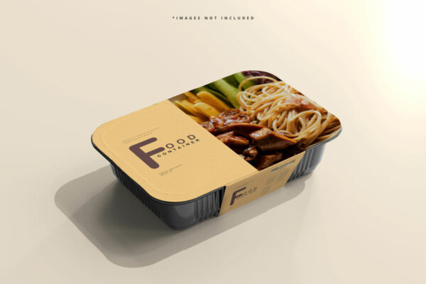 逼真食品保鲜盒标签设计贴图样机模板 Large Size Food Container Mockup