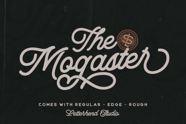 时尚复古海报标题徽标Logo设计手写英文字体下载 The Mogaster – Monoline Script