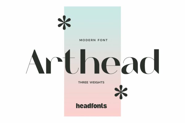 现代优雅杂志标题Logo设计无衬线英文字体素材 Arthead Modern Sans Serif