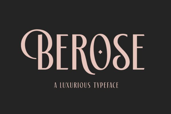 优雅奢华杂志标题徽标Logo设计无衬线英文字体素材 Berose Font