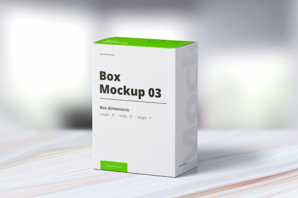 9款方形产品包装纸盒设计PS样机模板 Box Mockup 03