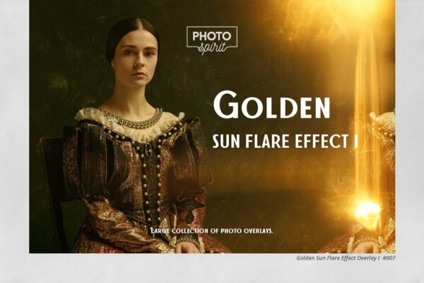 55款金色太阳耀斑PS叠加层图片设计素材 Golden Sun Flare Overlay Effect