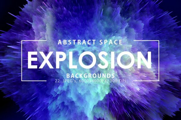 22款抽象空间星球宇宙爆炸背景图片设计素材 Space Explosion Backgrounds