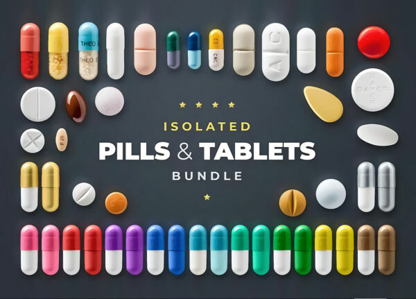 47片高清多彩药品药丸元素设计PNG图片素材 Pills & Tablets Photo Bundle – Drugs-第580期-