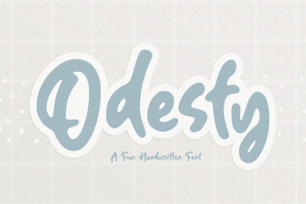 有趣品牌徽标Logo海报标题手写英文字体素材 Odesty Font