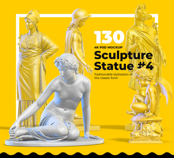 130款复古蒸汽波艺术人物石膏雕像模型PS素材源文件 Collection Of 130 Sculptures Statue-第511期-