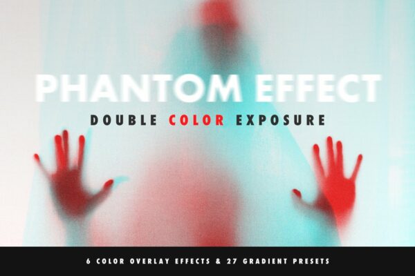 27种幻影双曝光效果图摄影照片后期处理PS动作预设 Double Color Exposure Effect-第506期
